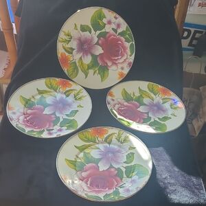 Mackenzie Childs White Flower Market Salad Dessert Plates